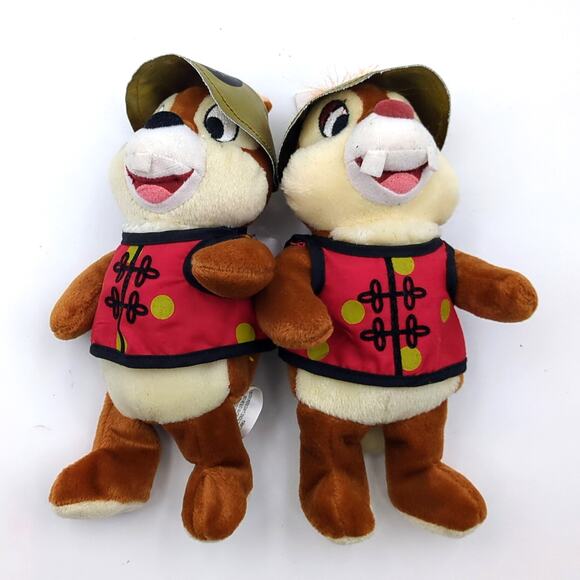 China Chip & Dale 8" Mini Bean Bag Plush Chipmunk Animal Set NWT Disney Store - Picture 2 of 3